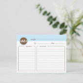 Monogram Vrijgezellenfeest Recipcard Briefkaart (Staand voorkant)