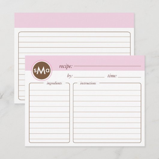 Monogram Vrijgezellenfeest Recipcard Briefkaart (Voorkant / Achterkant)