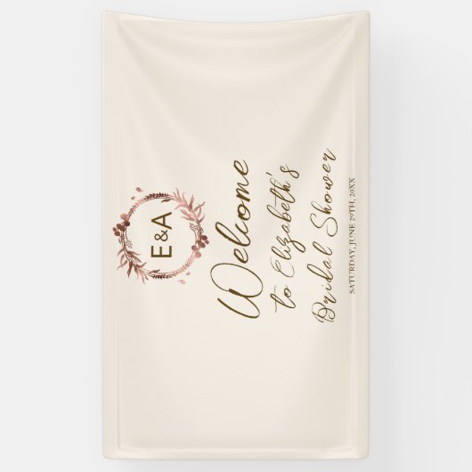 Monogram Vrijgezellenfeest Welkomstgebanner Spandoek (Verticaal)