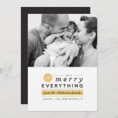 Monogram Vrolijk Alles Foto Vakantie kaart (Voorkant / Achterkant)