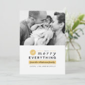 Monogram Vrolijk Alles Foto Vakantie kaart (Staand voorkant)