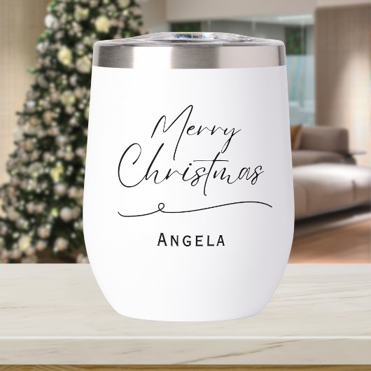 Monogram Vrolijk Kerstfeest eenvoudige typografie