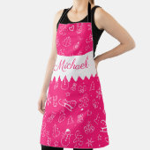 Monogram vrolijk kerstfeest en gelukkig nieuwjaar! schort (Insitu)