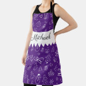 Monogram vrolijk kerstfeest en gelukkig nieuwjaar! schort (Insitu)