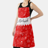 Monogram vrolijk kerstfeest en gelukkig nieuwjaar! schort (Insitu)