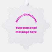 Monogram Vrolijk Kerstfeest in Roze | Sneeuwvlok Ornament Kaart (Achterkant)