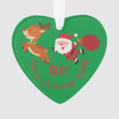 Monogram Vrolijk Kerstfeest Papa | Ornament aan he (voorkant)