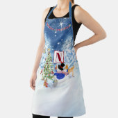 Monogram Vrolijke Kerstmis Sneeuwman Ster Snowy Ni Schort (Insitu)