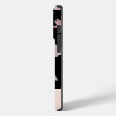 Monogram vrouwelijk mooi contrast zwart-roze Case-Mate iPhone case (Achterkant / Links)