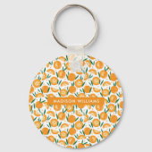 Monogram Vruchten Moderne Minimale Sleutelhanger (Achterkant)