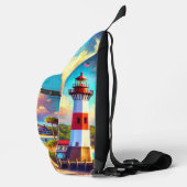 Monogram Vuurtoren Waterverf Print Knip Naai Tas (Rechts)