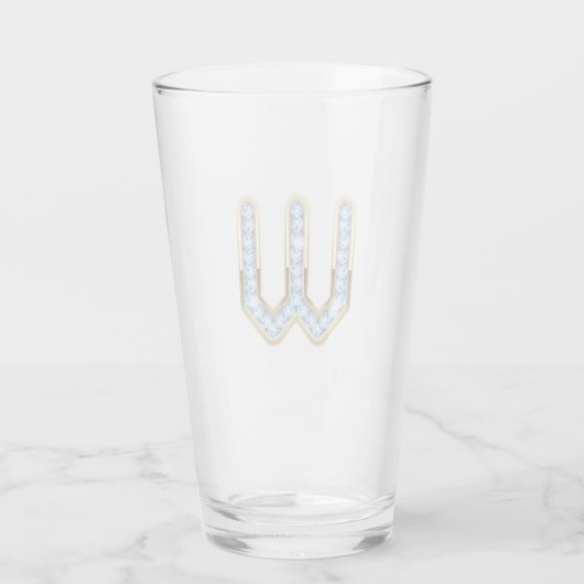 Monogram W - 16 oz glas (Achterkant)