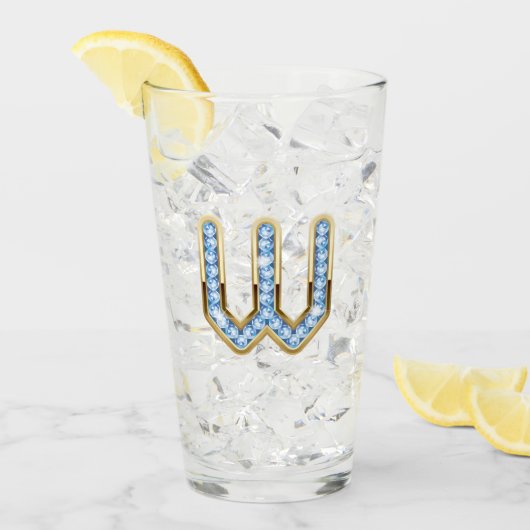 Monogram W - 16 oz glas (Voorkant ijs)