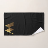 Monogram W Black en Gold Kijk Elegant Typografie Bad Handdoek (Handdoek)