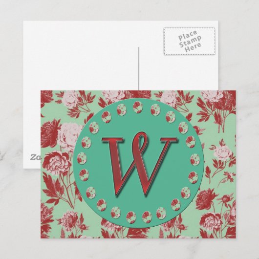  Monogram W Briefkaart (Voorkant / Achterkant)