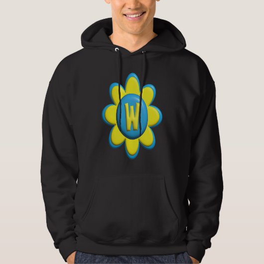 Monogram W Colorful Flower Hoodie (Voorkant)