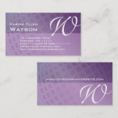 Monogram W Elegant International Wereldbol Visitekaartje (Voorkant / Achterkant)