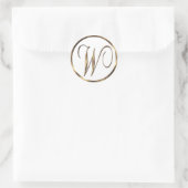 Monogram W Faux Bronze Ronde Sticker (Tas)