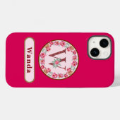 Monogram W Floral Gepersonaliseerd Hoesje-Mate iPh Case-Mate iPhone Case (Achterkant (horizontaal))