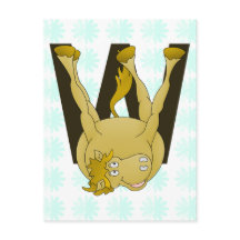 Monogram W Funny Pony Gepersonaliseerd