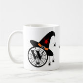 Monogram W Halloween Witch Spiders Jouw naam Koffiemok (Links)