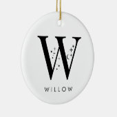 Monogram W hemelse naam Keramisch Ornament (Rechts)