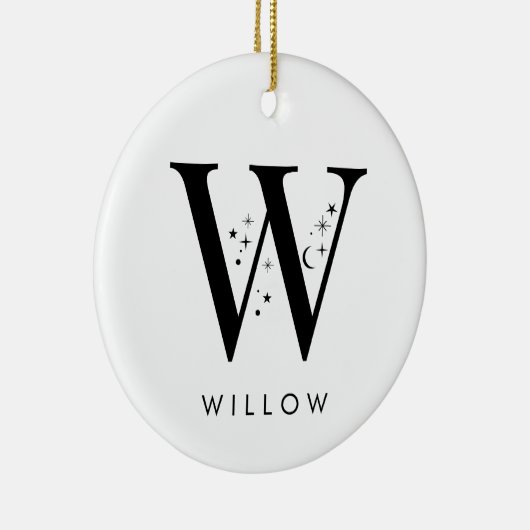 Monogram W hemelse naam Keramisch Ornament (Rechts)