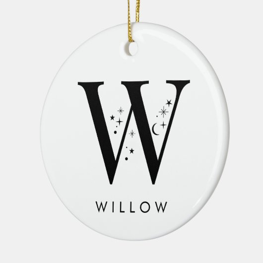 Monogram W hemelse naam Keramisch Ornament (Links)