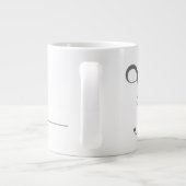 Monogram W in prachtige Scroll Typografie Grote Koffiekop (Achterkant)