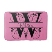 Monogram W Initiaal Bad, Keukenmat Kies Kleur Badmat (Voorkant)