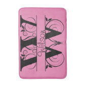 Monogram W Initiaal Bad, Keukenmat Kies Kleur Badmat (Voorkant Verticaal)