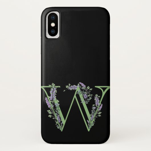 Monogram W lavendel Eucalyptus Case-Mate iPhone Case (Achterkant)