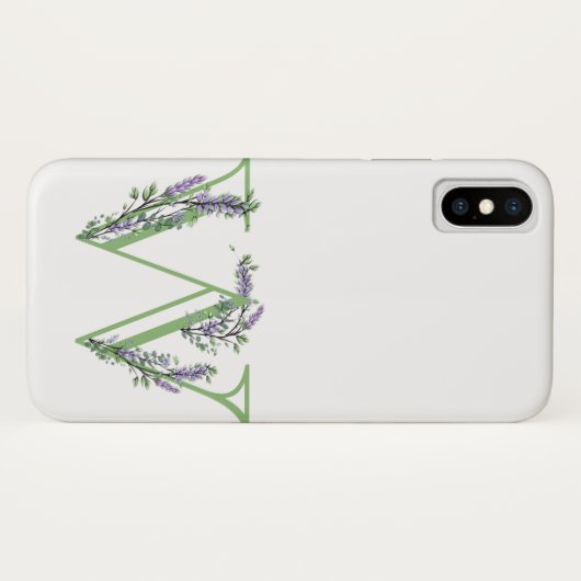 Monogram W lavendel Eucalyptus Case-Mate iPhone Case (Achterkant (horizontaal))