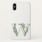 Monogram W lavendel Eucalyptus Case-Mate iPhone Case (Achterkant)