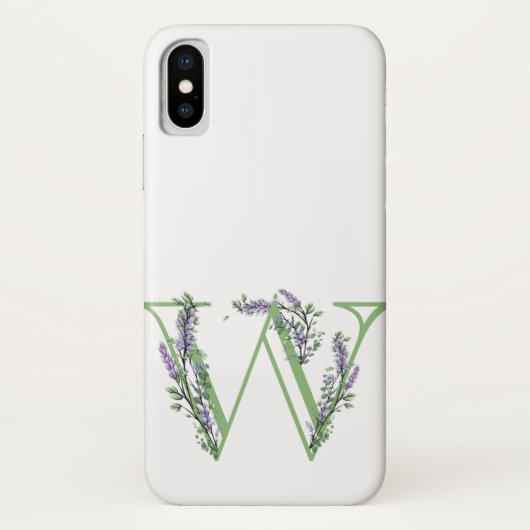Monogram W lavendel Eucalyptus Case-Mate iPhone Case (Achterkant)