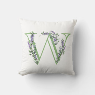 Monogram W lavendel Eucalyptus Kussen