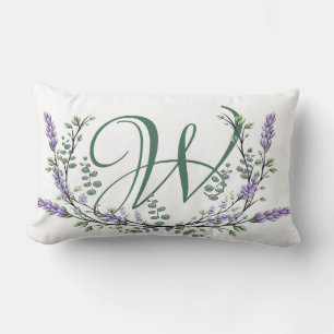 Monogram W lavendel Eucalyptus Kussen
