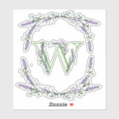Monogram W lavendel Eucalyptus Sticker (Vel)