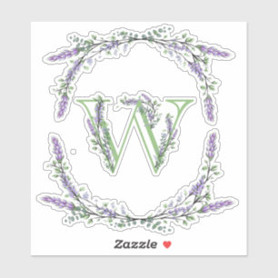 Monogram W lavendel Eucalyptus Sticker