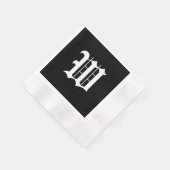 Monogram W, oud Engels lettertype, Servet (Hoek)