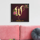Monogram W Premium Wrapped Canvas (gloss) (Insitu (Woonkamer))