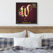 Monogram W Premium Wrapped Canvas (gloss) Afdruk (Insitu (Slaapkamer))