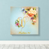 Monogram W Premium Wrapped Canvas (gloss) Afdruk (Insitu (Houten vloer))