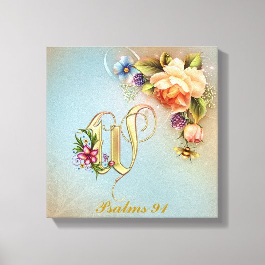 Monogram W Premium Wrapped Canvas (gloss) Afdruk (Voorkant)