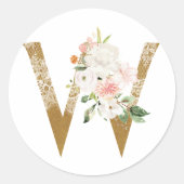 MONOGRAM W RONDE STICKER (Voorkant)