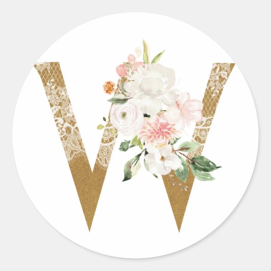 MONOGRAM W RONDE STICKER (Voorkant)