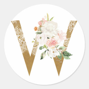 MONOGRAM W RONDE STICKER