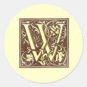  monogram W Ronde Sticker (Voorkant)