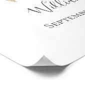 Monogram W Roze Witte Bloem Gouden Letter Kinderka Poster (Hoek)