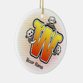 Monogram W Sock Monkey Keramisch Ornament (Rechts)